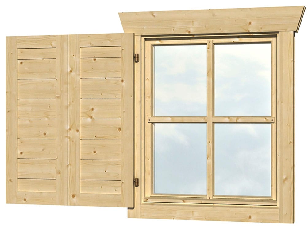 Fensterladen SKANHOLZ, beige (natur), Massivholz, Fensterläden