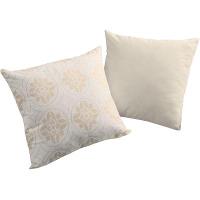 Dekokissen ADAM "Romantic Puligny A", beige (naturweiß, ornamente), B:50cm L:50cm, Baumwolle, Dekokissen_Sitzkissen_Kissenhüllen, mit großen Ornamenten, Wendekissenhülle ohne Füllung, 1 Stück Image