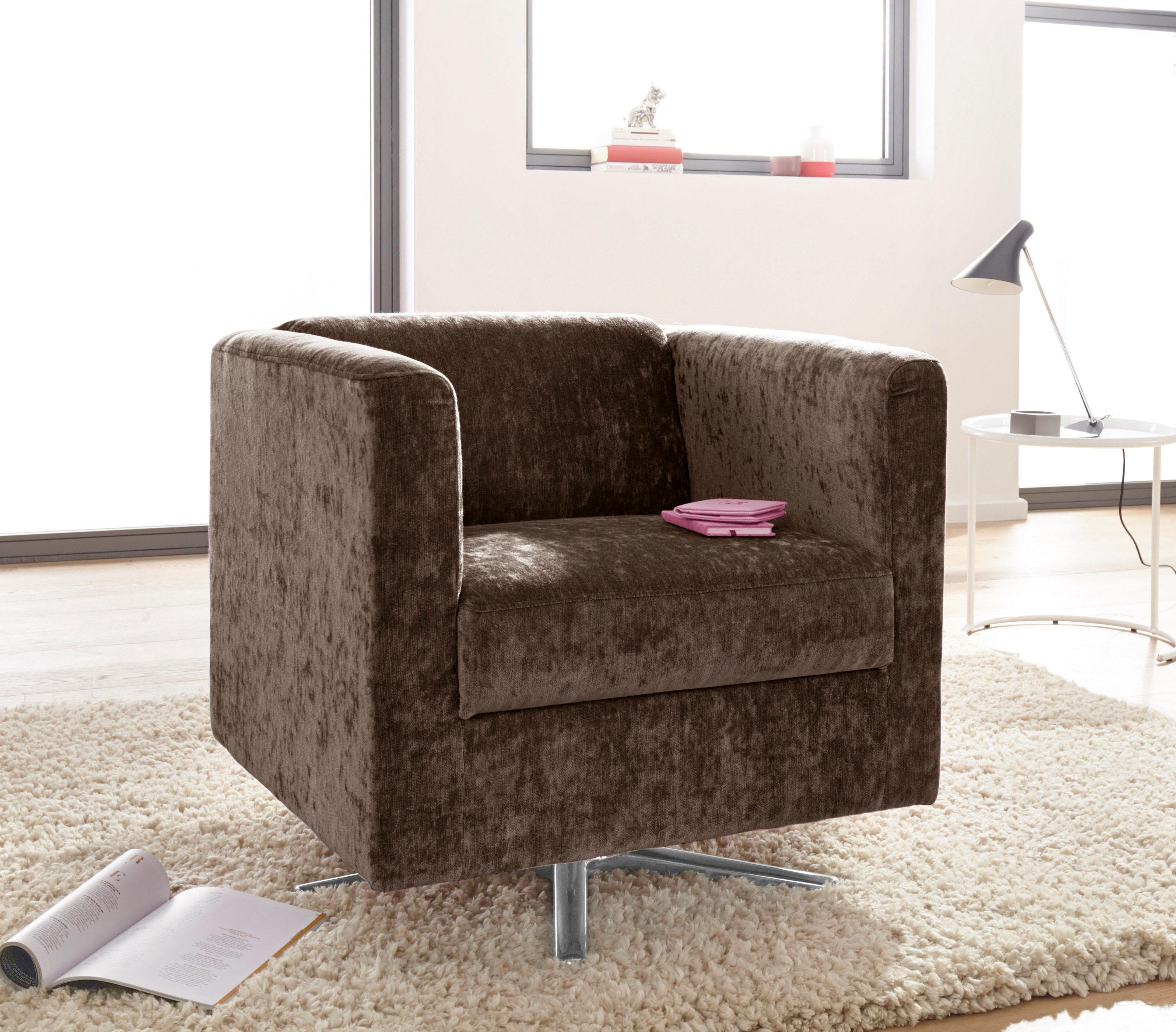 Sessel INOSIGN "Bob Drehsessel, Clubsessel und Cocktailsessel - alles passt", braun, B:72cm H:71cm T:75cm, Feinstruktur weich (92% Polyester, 8% Nylon);Struktur fein ( 100% Polyester);Struktur (30% Polyester, 70% Polyacryl);Struktur grob (40%...