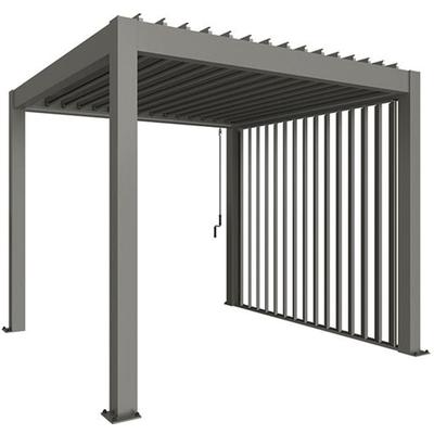 Pavillonseitenteil BIOHORT "Seitenwand für 3m-Seite von Biohort-Pergola", grau (quarzgrau, metallic), B:272cm H:235cm, Stahl, Pavillonseitenteile, manuell verstellbare Lamellenwand in Sandwichbauweise Image