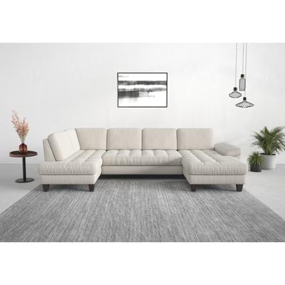 Wohnlandschaft SIT & MORE "Westham U-Form", beige (creme), B:338cm H:88cm T:172cm, 90% Polyester 10%Polyamid, Sofas, wahlweise mit Bettfunktion, Bettkasten, Sitztiefenverstellung Image
