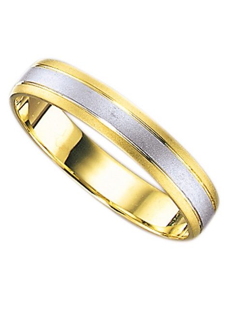Trauring FIRETTI "Schmuck Geschenk Gold 375 Hochzeit Ehering Trauring "LIEBE" Gr. 17, gold (gelbgoldfarben, weißgoldfarben), Fingerringe, 17, ohne Brillant, Gelbgold 375 Weißgold 375, 4mm, Gelbgold 375, Weißgold 375, Made in Germany, wahlweise mit... Image