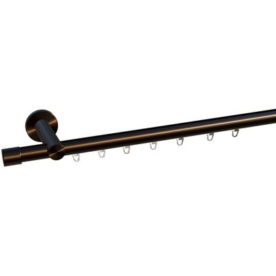 Gardinenstange INDEKO "Consul", braun (braun, antik), L:430cm Ø:20mm, Aluminium, Gardinenstangen, Innenlauf Komplett-Set inkl. Gleitern und Montagematerial Image