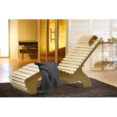 Wellnessliege WEKA ""Komfort" inkl. Saunahandtuch", beige (natur), Gartenliegen, naturbelassenes Spezialholz