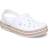 Clog CROCS "Crocband Clog", Damen, Gr. 42, rosa (weiß, rosa), sportlich, Schuhe, Sommerschuh, Schlappen, Hausschuh mit zweifarbiger Laufsohle