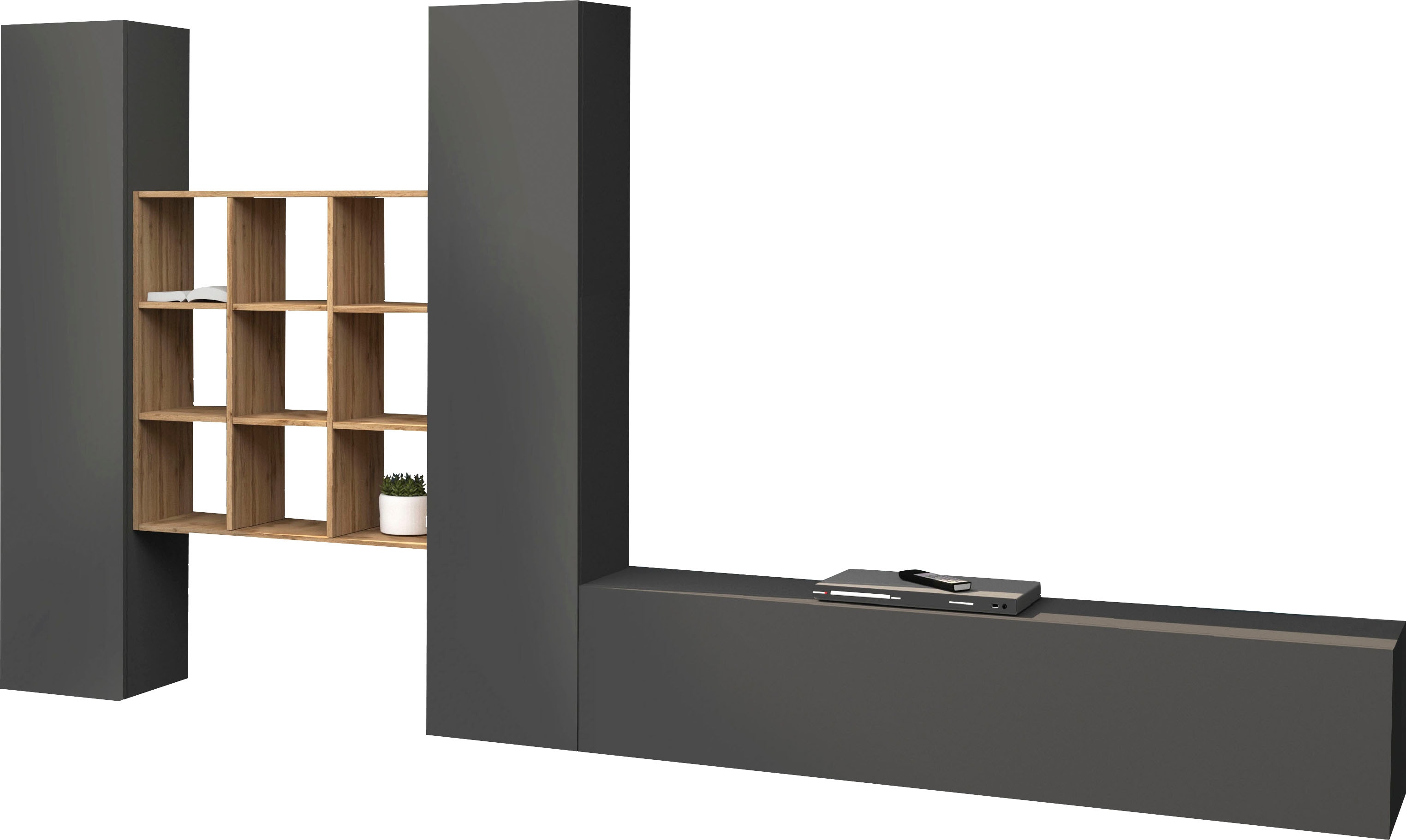 Wohnwand INOSIGN "Maruska", weiß (weiß hochglanz, weiß hochglanz), B:320cm H:180cm T:30cm, Spanplatte, Kastenmöbel-Sets