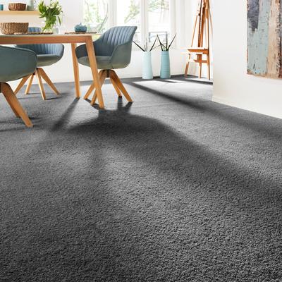 Teppichboden ANDIAMO "Verona, Velours, Made in Belgium", grau (anthrazit), B:400cm H:6mm L:400cm, Kunstfaser, Teppiche, Uni Farben, Breite 400 cm oder 500 cm, strapazierfähig, pflegeleicht Image