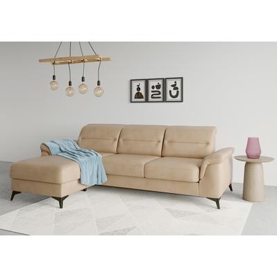 Ecksofa SIT & MORE "Sinatra L-Form", braun (macchiato), B:258cm H:85cm T:170cm, 100% Polyester, Sofas, mit Recamiere, optional mit Kopfteilverstellung und Armteilfunktion Image