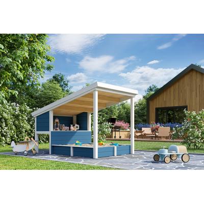 Sandkasten NORDIC HOLZ "PIPPI 1", blau (lichtblau), B:164cm H:178,98cm T:220cm, Holz, Sandkästen, Spielelement mit Überdachung, BxTxH: 164x220x179 cm