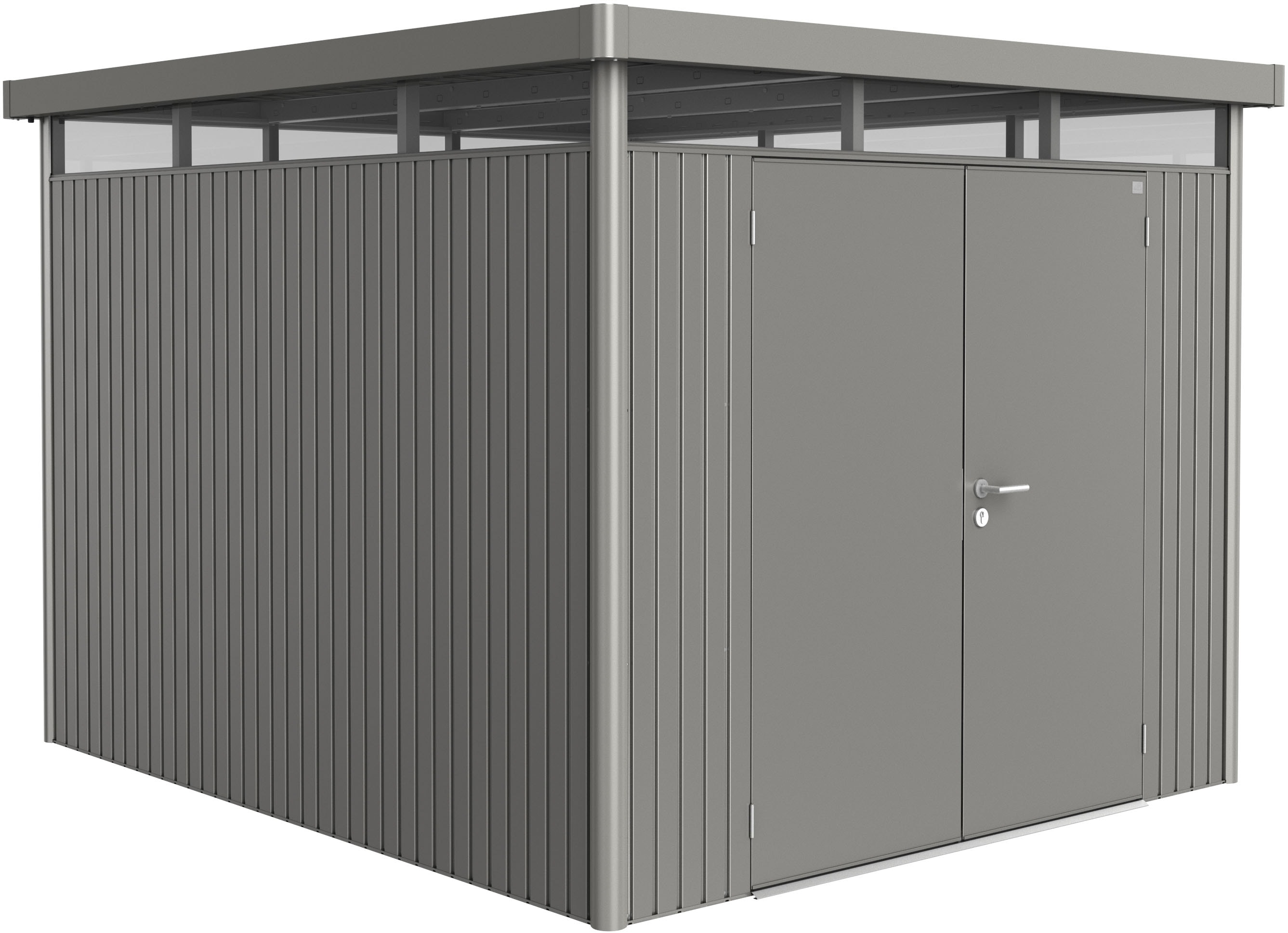 Gerätehaus BIOHORT "HighLine Gr. H5", grau (quarzgrau, metallic), Stahlblech, Gerätehäuser, quarzgrau-metallic Image