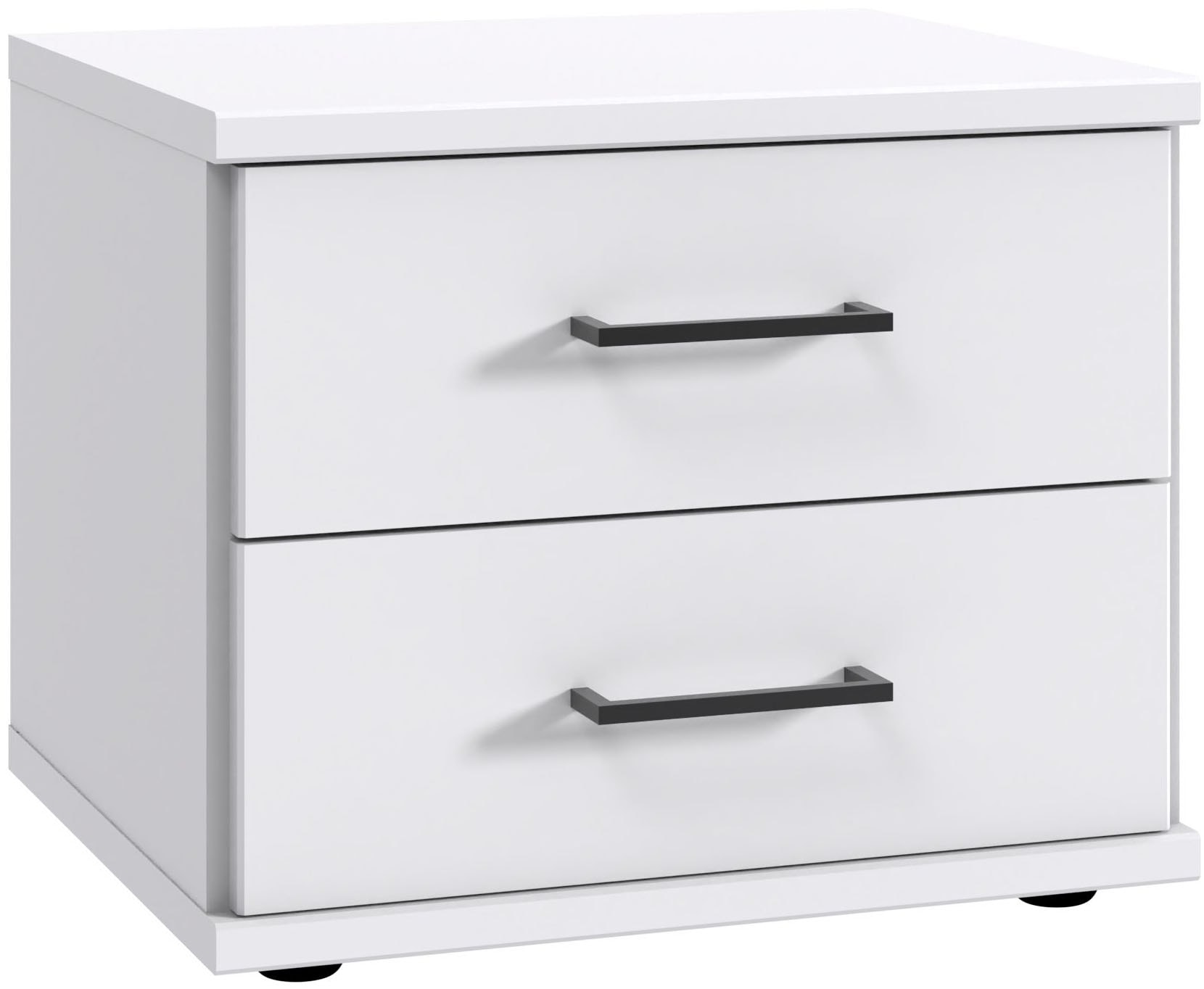Nachtkommode WIMEX "Rügen", weiß, B:52cm H:40cm T:38cm, Spanplatte, Sideboards, Nachtschrank mit 2 Schubladen