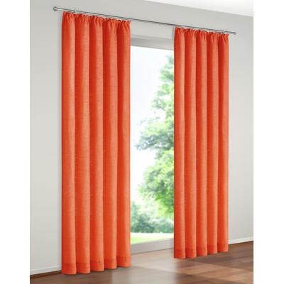 Vorhang WIRTH "Tromsö" Gr. 19, orange (terra), B:172cm H:255cm, Chenille, Polyacryl, Gardinen Image