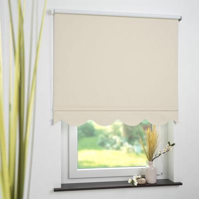 Seitenzugrollo LIEDECO Gr. 9, beige, B:142cm H:180cm, Polyester, Rollos, Volantrollo - Volant Klassik, Fixmaß Image