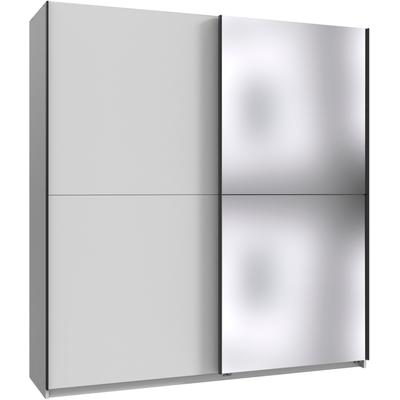 Kleiderschrank WIMEX "Mugano, B/T/H 135 oder 180/65/198cm, Made in Germany", weiß, griffe schwarz, B:180cm H:198cm T:65cm, Holzwerkstoff, Schränke, 2 Schwebetüren mit oder ohne Spiegel, Metallgriffe Image