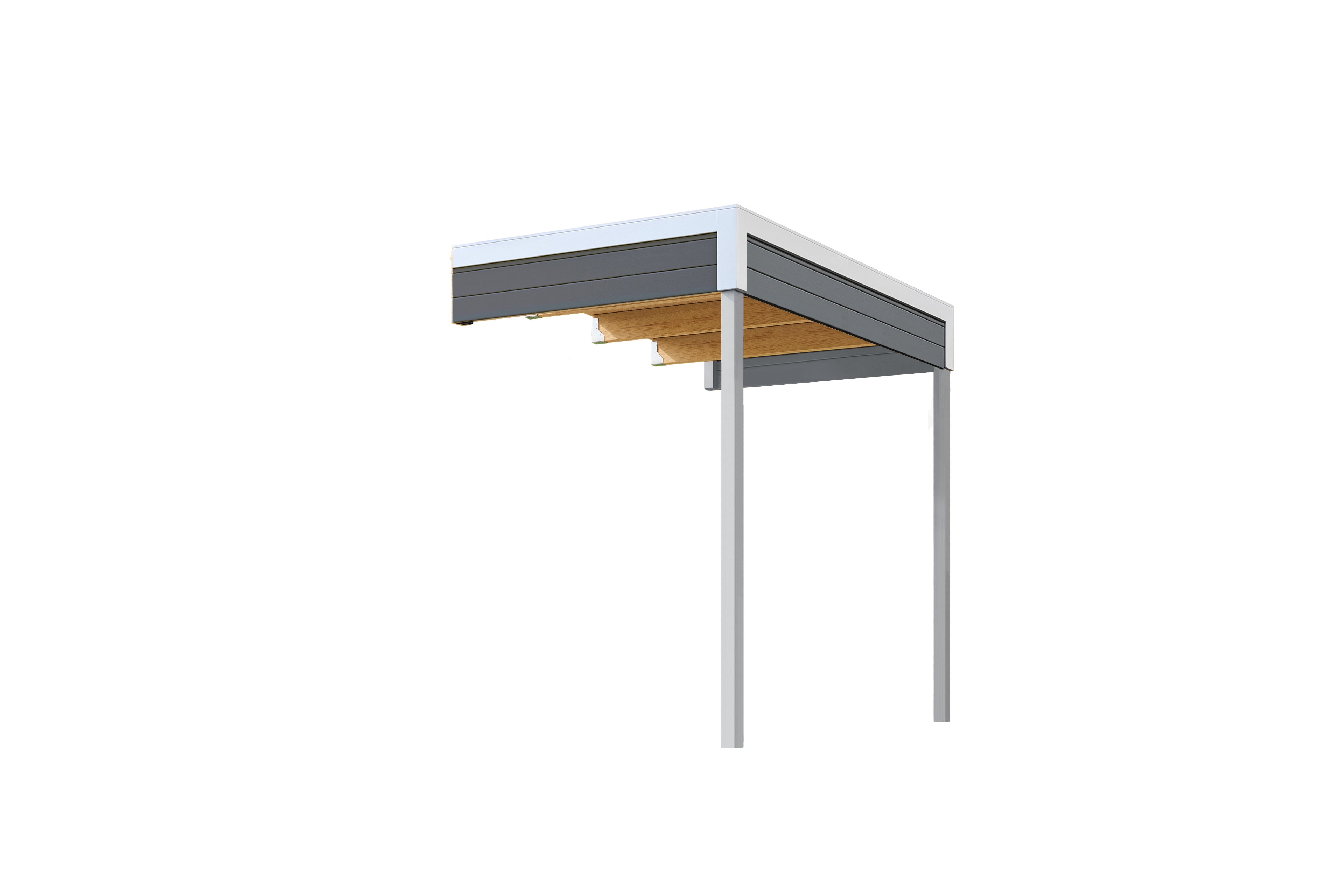 Gartenhaus-Anbaudach NORDIC HOLZ "FELIX_FYNN 2 ANBAU", grau (carbongrau), B:150cm H:222,3cm T:250cm, Holz, Gartenhaus-Anbaudächer, Flachdach