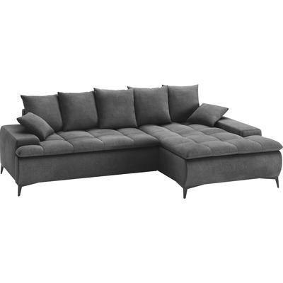 Ecksofa MR. COUCH "Haiti III, L-Form", schwarz (memphis 17 schwarz), B:280cm H:87cm T:180cm, Memphis (Grundgewebe - 100% Polyester; Nutzschicht- 90% Polyester / 10% Polyamide), Sofas, Mit Kaltschaum, bis 140 kg belastbar Image