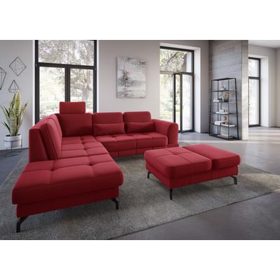 Ecksofa SIT & MORE "Bendigo L-Form", rot, B:258cm H:84cm T:226cm, Sofas, inklusive Sitztiefenverstellung, Bodenfreiheit 12 cm, in 2 Fußfarben Image