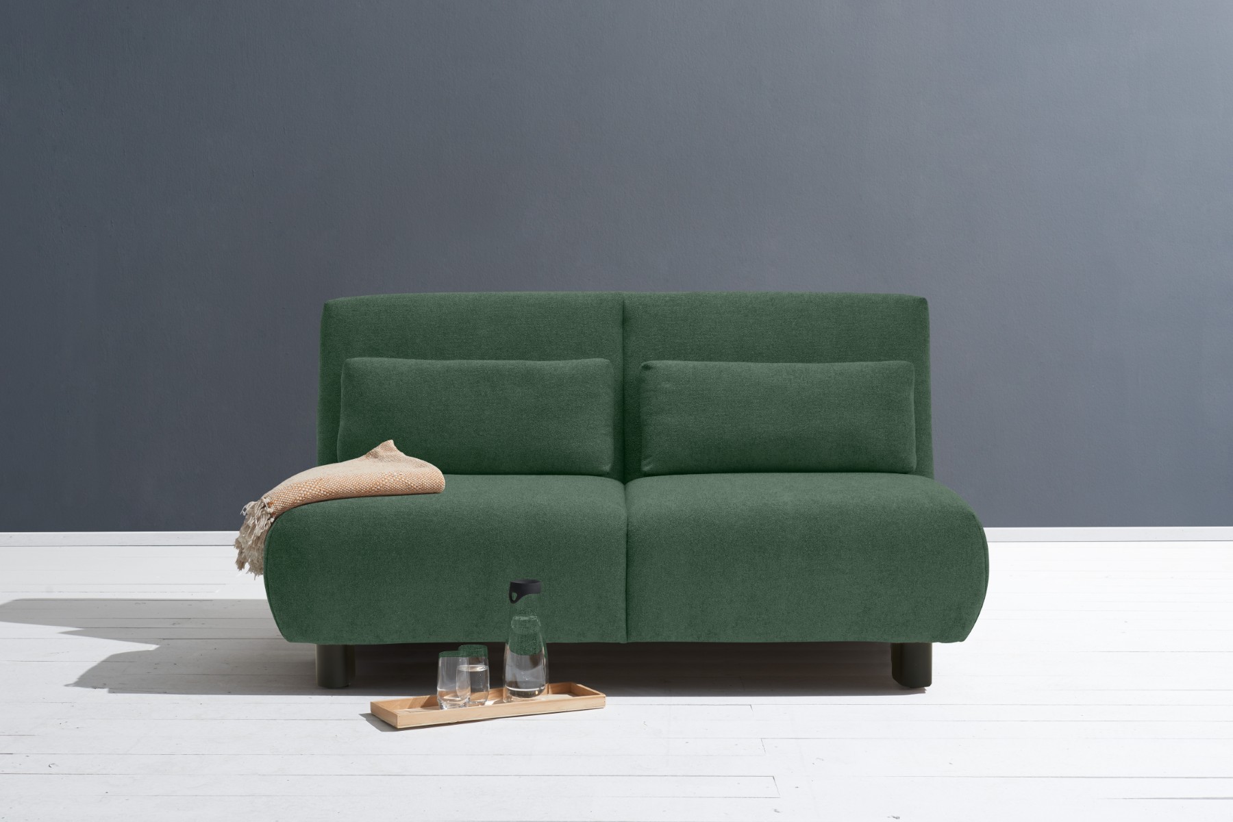 Schlafsofa ELL + ELL "Minou", blau (blaugrün), B:160cm, Sofas, Schlafsofa