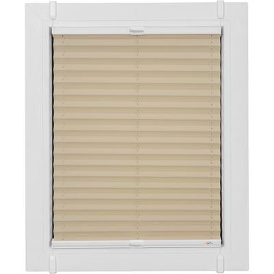 Plissee SUNLINES "One Size Style Crepe", beige (sand, weiß, weiß), B:75cm H:210cm, Obermaterial: 85% Polyester, 15% sonstige Fasern, Plissees, Zubehörfarbe weiß, zum Klemmen Image