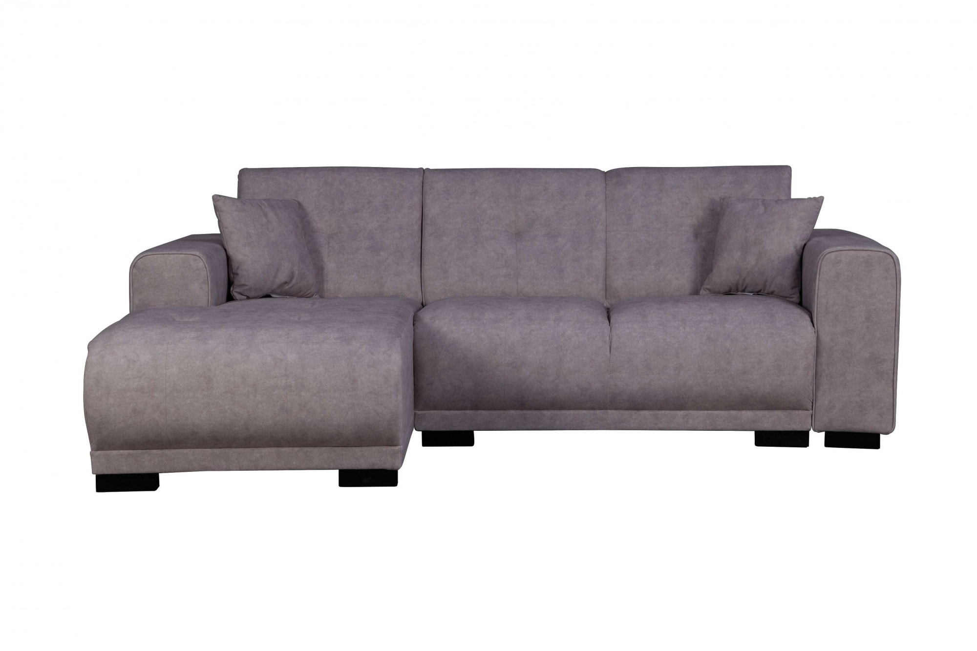 Ecksofa HOME AFFAIRE "Langeland L-Form", grau, B:234cm H:85cm T:163cm, 100% Polyester, Sofas, incl. 2 Zierkissen, Recamiere wahlweise links oder rechts
