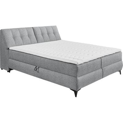 Boxbett ED EXCITING DESIGN "Atlantis", grau, B:165cm L:240cm, 100% Polyester, Komplettbetten, mit Bettkasten und Stauraum im Kopfteil Image
