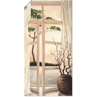Wandbild ARTLAND "Fensterbild Toskanischer Sonnenuntergang", beige (farbe bild(er): naturfarben), B:50cm H:100cm, Bilder, als Alubild, Outdoorbild, Leinwandbild, Poster, Wandaufkleber Image