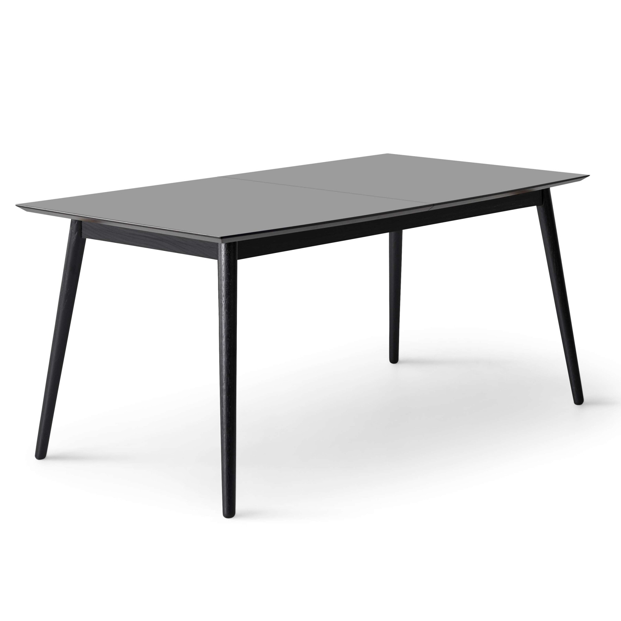 Esstisch HAMMEL FURNITURE "Meza Designtisch mit Auszugsfunktion und 2 Einlegeplatten", grau (graphit, schwarz, graphit), B:165cm H:74cm T:90cm, Tischplatte: Graphit nanobehandeltes Fenix-Laminat (schwarzer Rand), Gestell: Massive Esche. Mit...