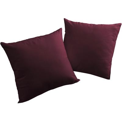 Dekokissen WIRTH "Newbury" Gr. 2, lila (aubergine, unifarben), B:50cm L:50cm, Baumwolle, Polyester, Dekokissen_Sitzkissen_Kissenhüllen, Kissenhülle ohne Füllung, 2 Stück Image