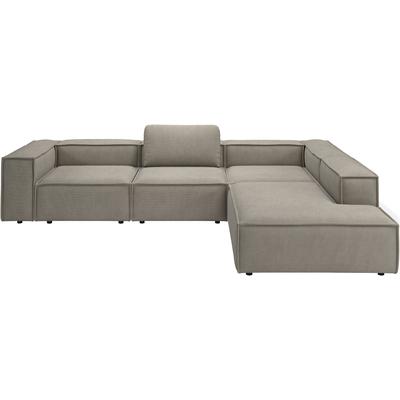 Ecksofa PLACES OF STYLE "Watertown moderne L-Form", grau (taupe), B:331cm H:68cm T:261cm, 100% Polyester, Sofas, Breite 311 cm Image