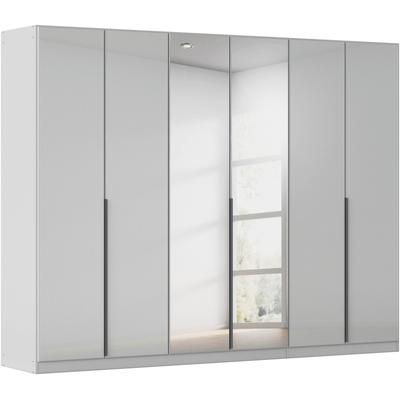 Drehtürenschrank RAUCH "Kleiderschrank Kleiderschränke Schrank Garderobe AGORDO mit Glasfront", grau (seidengrau, glas seidengrau), B:271cm H:229cm T:54cm, Holzwerkstoff, Schränke, durchdachte Innenausstattung, in 7 Breiten und 2 Höhen MADE IN GERMANY Image