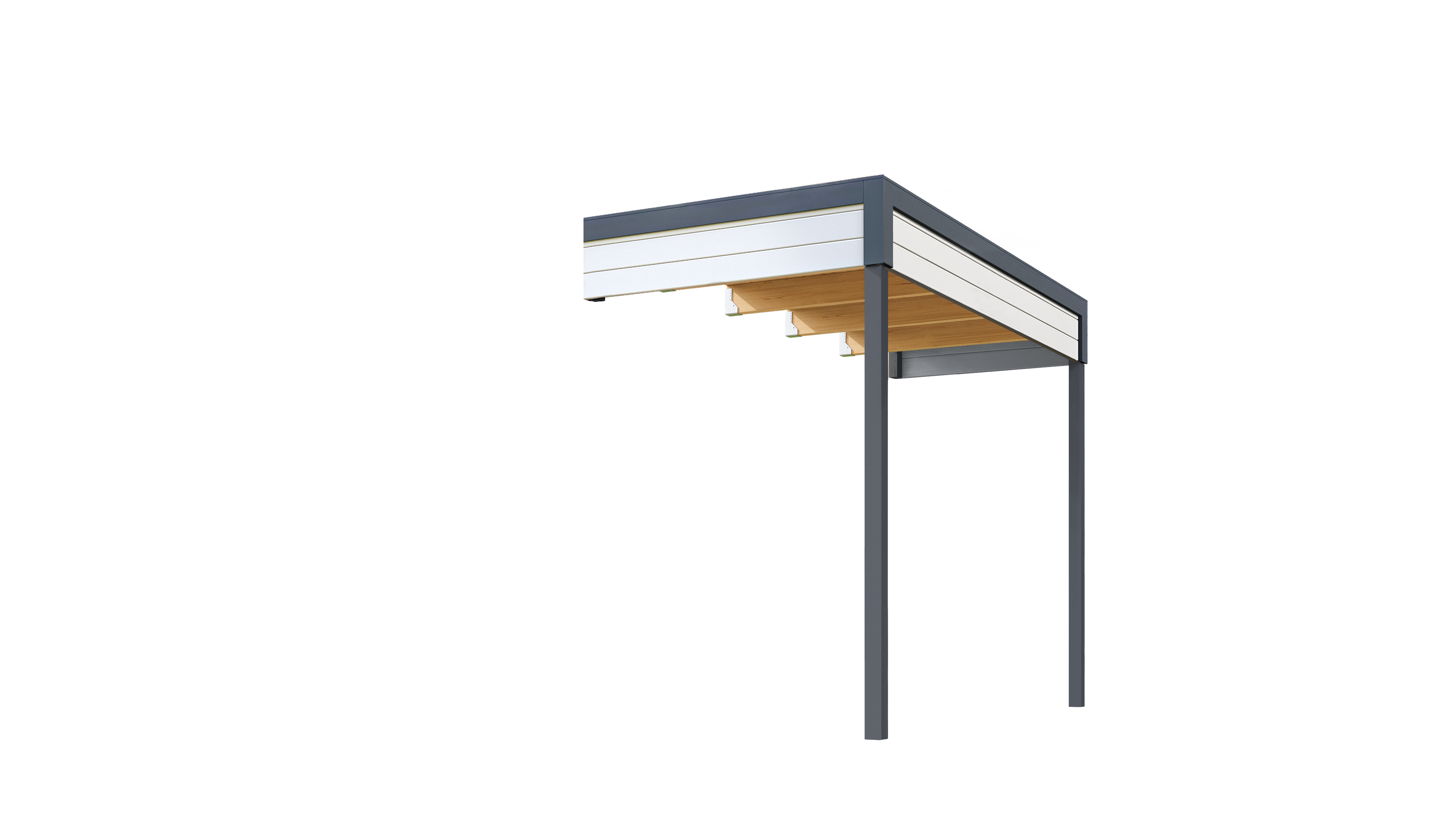Gartenhaus-Anbaudach NORDIC HOLZ "FELIX_FYNN 3 ANBAU", grau (lichtgrau), B:150cm H:222,3cm T:300cm, Holz, Gartenhaus-Anbaudächer, Flachdach