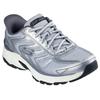 Slip-On Sneaker SKECHERS "STAMINA SPORT", Herren, Gr. 45, silber (silberfarben, grau), Leder, Synthetik, Textil, kontrastfarbene Details, sportlich, Schuhe, Retro Sneaker, Schnürschuh mit Slip-ins