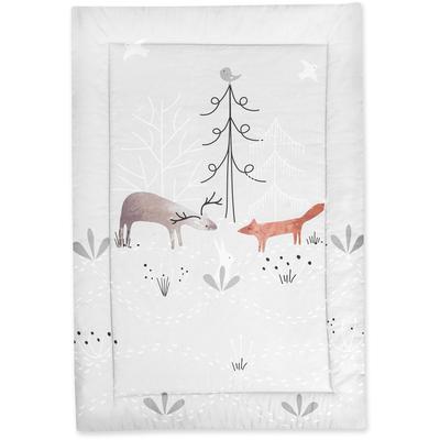 Krabbeldecke JULIUS ZÖLLNER "Woodlife", grau (woodlife), B:95cm L:135cm, Baumwolle, Polyester, Wohndecken, Made in Germany