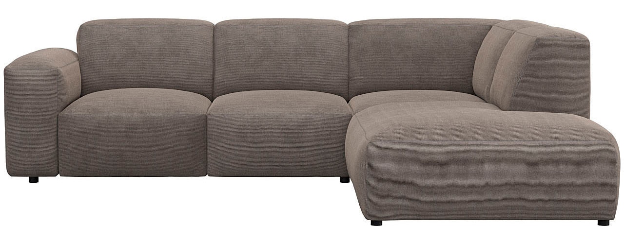 Ecksofa FLEXLUX "Lucera, super Sitzkomfort durch Kaltschaum im Sitz, L-Form", braun (taupe braun), B:256cm H:73cm T:231cm, 85% Polyester/15%Polyamide, Sofas, Ecksofa, modern & anschmiegsam, Designsofa, modernes skandinavisches Design