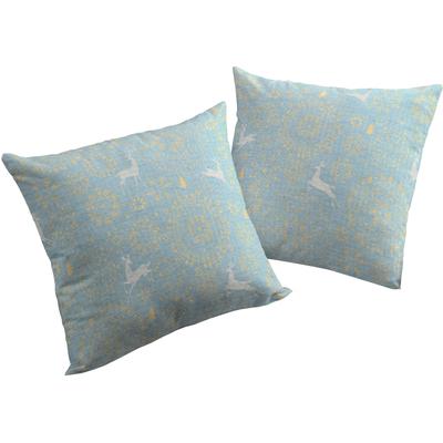 Dekokissen WIRTH "Swift" Gr. 2, blau (blau, gemustert), B:50cm L:50cm, Baumwolle, Dekokissen_Sitzkissen_Kissenhüllen, Kissenhülle ohne Füllung, 2 Stück Image