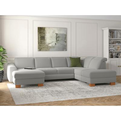 Wohnlandschaft SIT & MORE "Dundee U-Form", silber, B:338cm H:86cm T:219cm, Sofas, mit Federkern und Massivholzfüßen, wahlweise mit Kopfteilverstellung Image