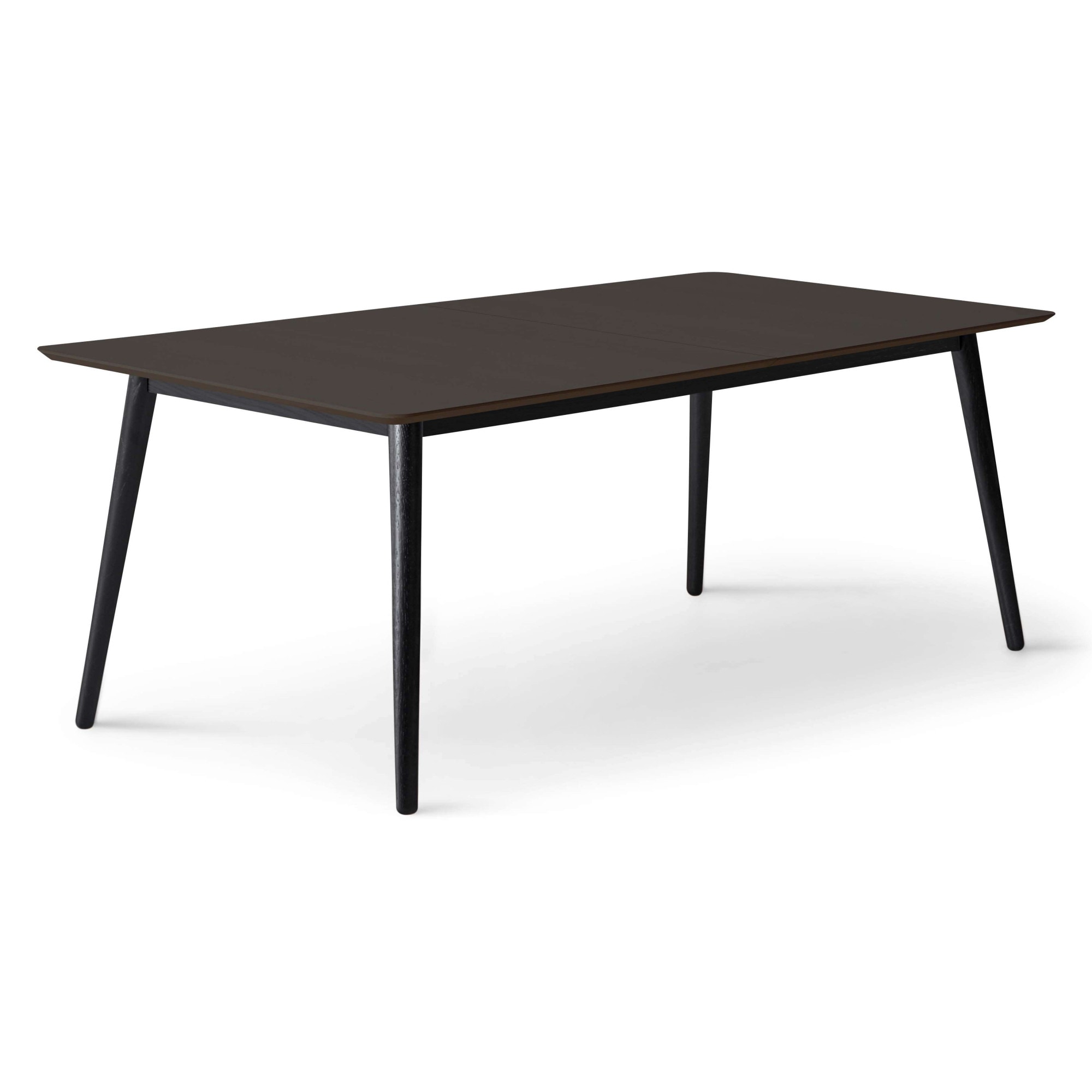 Esstisch HAMMEL FURNITURE "Meza Designtisch mit Auszugsfunktion und 2 Einlegeplatten", schwarz (schwarz, schwarz, schwarz), B:210cm H:74cm T:100cm, Tischplatte: Schwarzes nanobehandeltes Fenix-Laminat (schwarzer Rand), Gestell: Massive Esche. Mit...