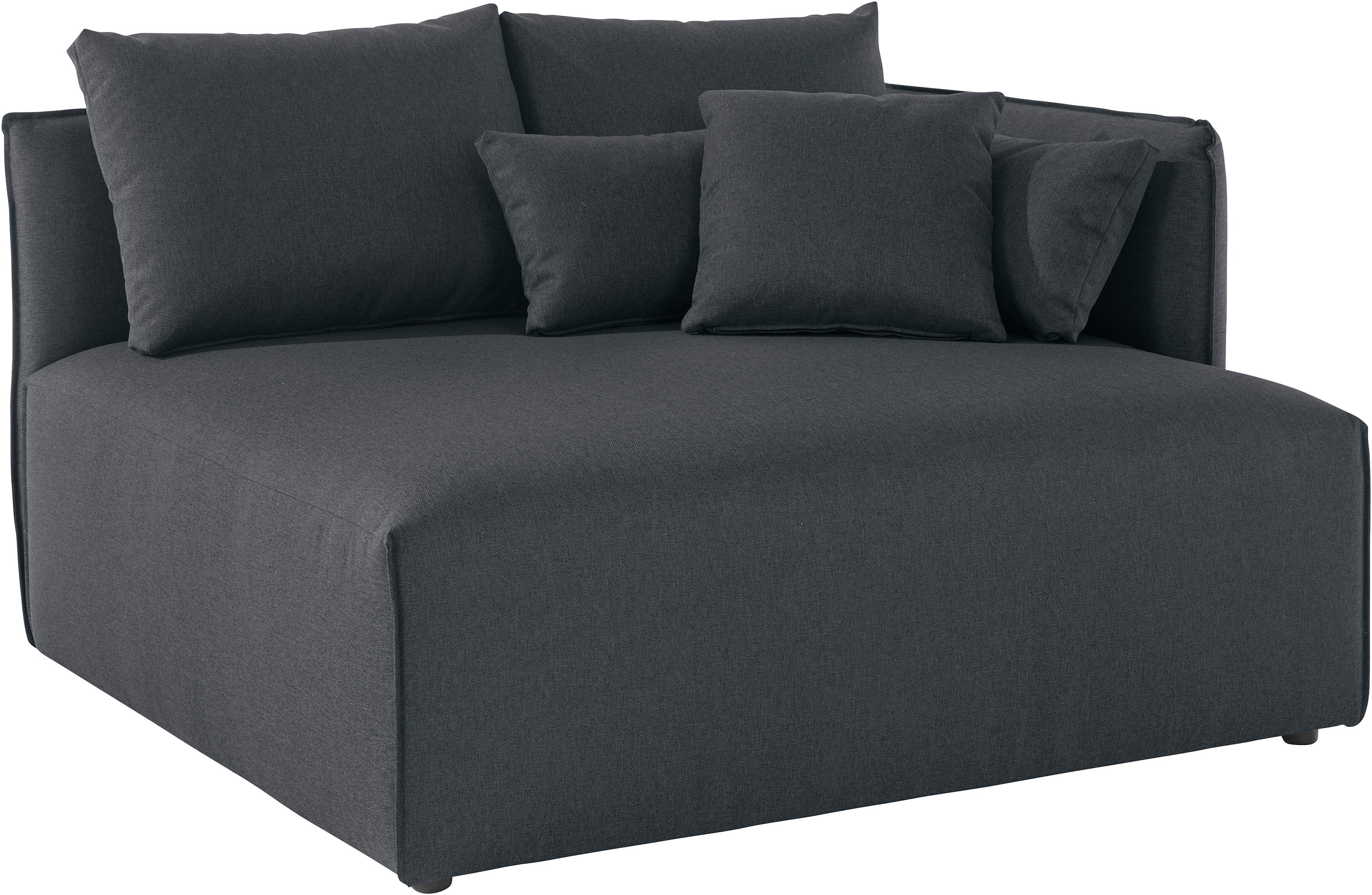 Ottomane OTTO HOME "Nöre", grau (anthrazit), B:138cm H:86cm T:128cm, 100% Polyester, Sofas, Ottomane, kurzes Lounge-Modul - zum Zusammenstellen, Breite 138 cm, Tiefe 128 cm
