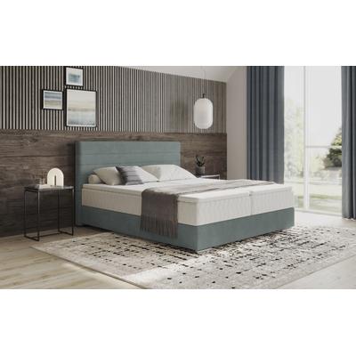 Boxbett MR. COUCH "Stratus 2", blau (aqua clean pascha 316 aqua), B:187cm L:211cm, 64% Polyester / 36% Baumwolle, Komplettbetten, Boxspringbett, inkl. Bettkasten und Matratze Image