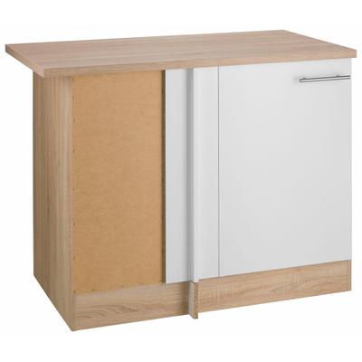 Eckunterschrank OPTIFIT "Kalmar", weiß, B:100cm H:85cm T:60cm, Schränke, Planungsmaß 110 x 60 cm Image