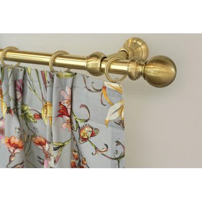 Gardinenstange GARESA "ANDREA", gold (mattmessingfarben), L:290cm Ø:20mm, Metall, Gardinenstangen, Vorhanggarnitur, verlängerbar, Endknopf Kugel lang, mit Ringen Image