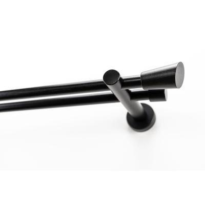 Gardinenstange GARESA "MOLIS", schwarz, L:150cm Ø:20mm, Holzwerkstoff, Metall, Gardinenstangen, Vorhanggarnitur, verlängerbar, Wandmontage, Keil, ohne Ringe Image