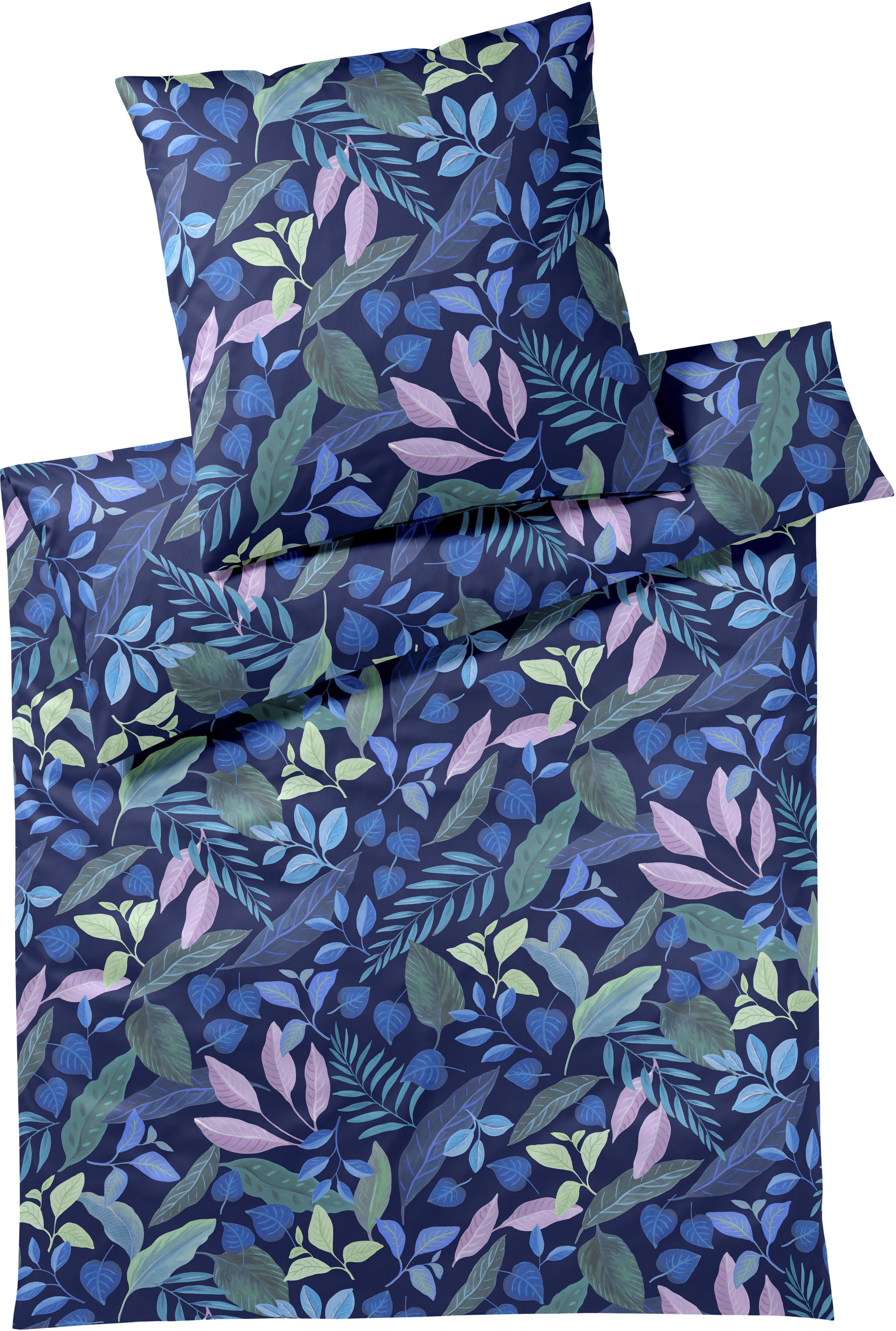 Bettwäsche ELEGANTE "Phantasy", bunt (türkis, grün), B/L: 135cm x 200cm, 1 Stk., 1 Stk., Mako-Satin, B/L: 80cm x 80cm, 2 Stk., Mako-Satin, Obermaterial: 100% Baumwolle, Bettwäsche, Bettwäsche, angenehmes Hautgefühl