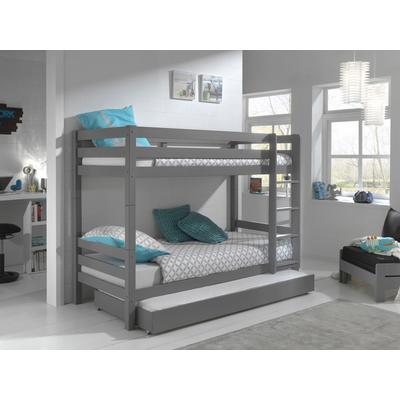 Etagenbett VIPACK "Pino", grau (grau, grau), B:105cm H:161cm L:210cm, Etagenbetten, wahlweise mit Bettschublade Image