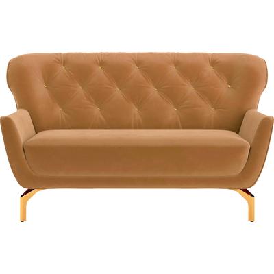 2-Sitzer SIT & MORE "Orient 3", gold, B:153cm H:89cm T:88cm, 100% Polyester, Sofas, inkl. 2 Zierkissen mit Strass-Stein, goldfarbene Metallfüße Image