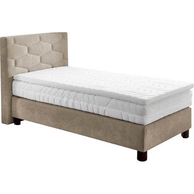 Boxspringbett, beige (sand), B:105cm L:210cm, Bezug: 100% Polyester, WESTFALIA SCHLAFKOMFORT, Komplettbetten, Boxspringbett, wahlweise mit Topper Image