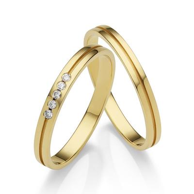 Trauring FIRETTI "Schmuck Geschenk Gold 375 Hochzeit Ehering "LIEBE" Gr. 57, gold (gelbgoldfarben), Fingerringe, 57, ohne Brillanten, Gelbgold 375, 2,5mm, Made in Germany, wahlweise mit oder ohne Brillanten Image