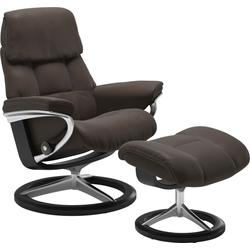 Hocker STRESSLESS "Ruby", braun (braun batick), B:53cm H:41cm T:39cm, Leder BATICK: durchgefärbtes und genarbtes Möbelleder, Leder PALOMA: durchgefärbtes Semianilin-Möbelleder, Hocker, mit Signature Base, Gestell Eiche, Wenge, Braun & Schwarz