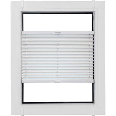 Plissee SUNLINES "Young Style Energy Saving", weiß (weiß, weiß), B:90cm H:190cm, Obermaterial: 100% Polyester, Plissees, nach Maß, mit Energiespareffekt, verspannt mit Simply-Fix Klemmträger Image
