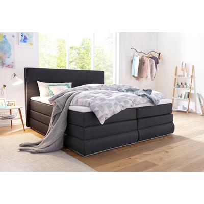 Boxspringbett COLLECTION AB "Ninoni", grau (anthrazit), B:195cm L:210cm, Holzwerkstoff, Komplettbetten, inkl. Bettkasten, Topper und wahlweise mit LED-Beleuchtung Image